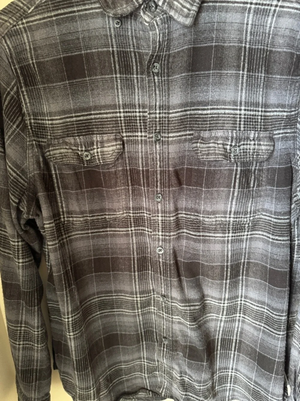 George‎ Men's Black and Gray Plaid Shirt Size XL